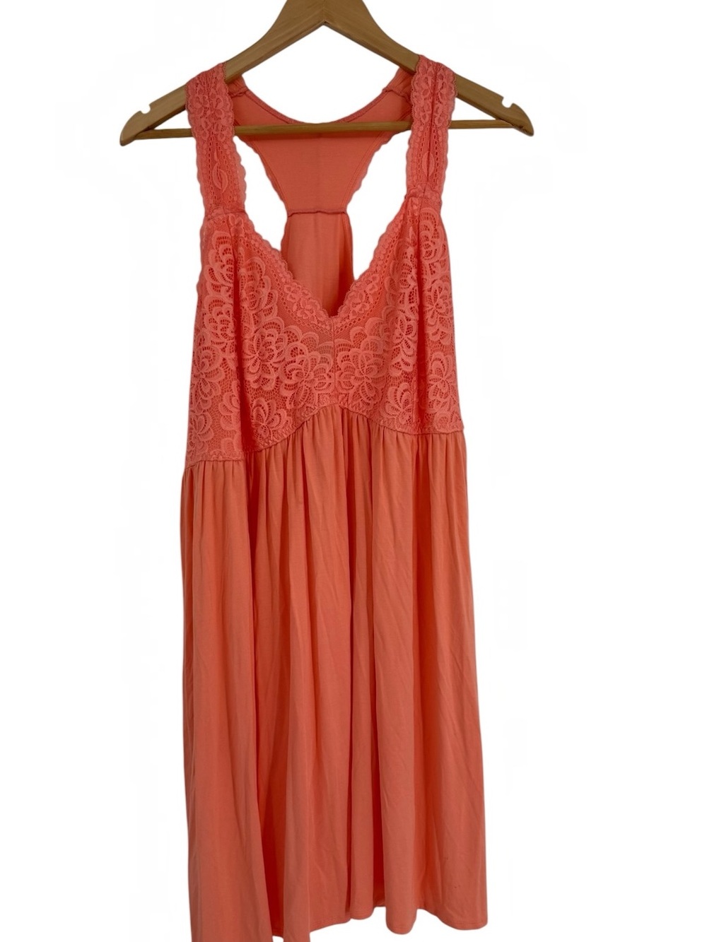 Torrid Lace Babydoll Chemise Nightgown Coral Orange Size 4X Sleeveless Sexy